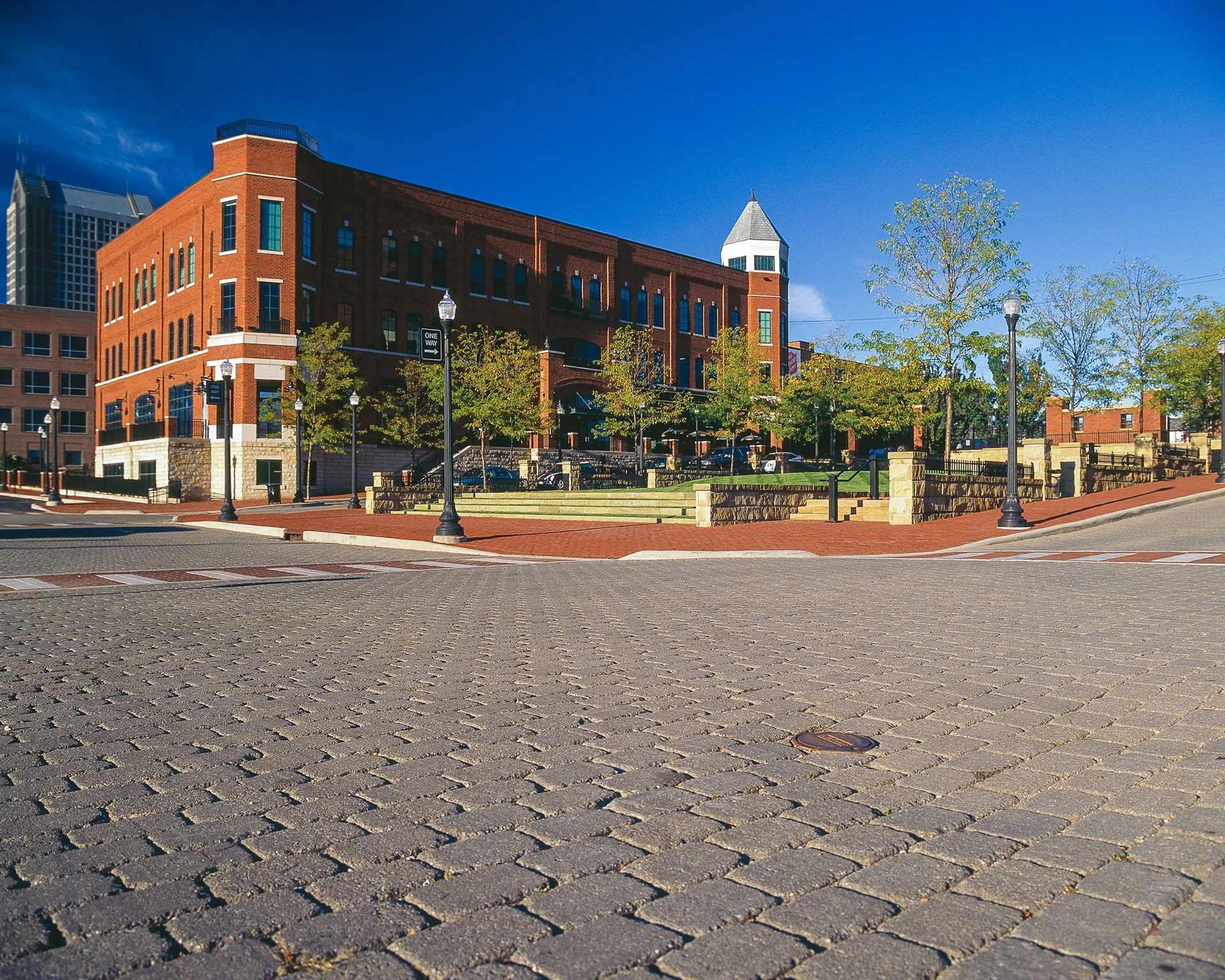 Mixed-use streetscape and maintained public edge